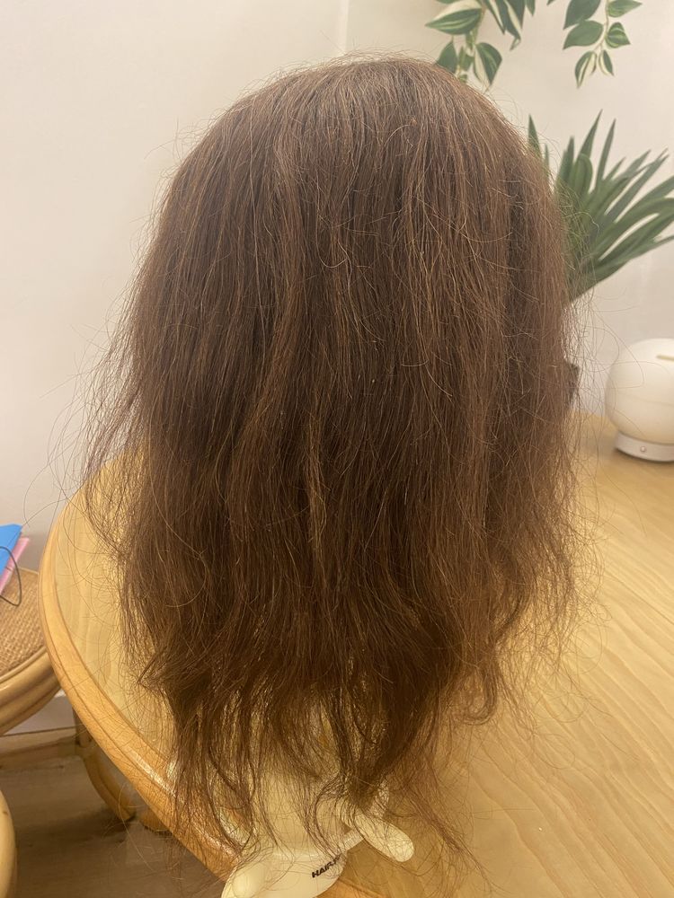 Cabeça de boneca com suporte cabelo humano