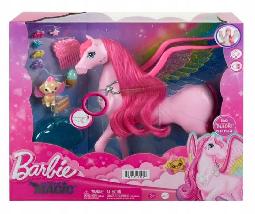 Barbie Szczypta Magii Różowy Pegaz ze światłem i dźwiękiem HLC40

PROD