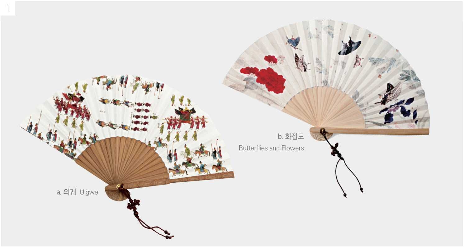 Leque Coreano Tradicional "Flores e Borboletas" do Museu Nacional