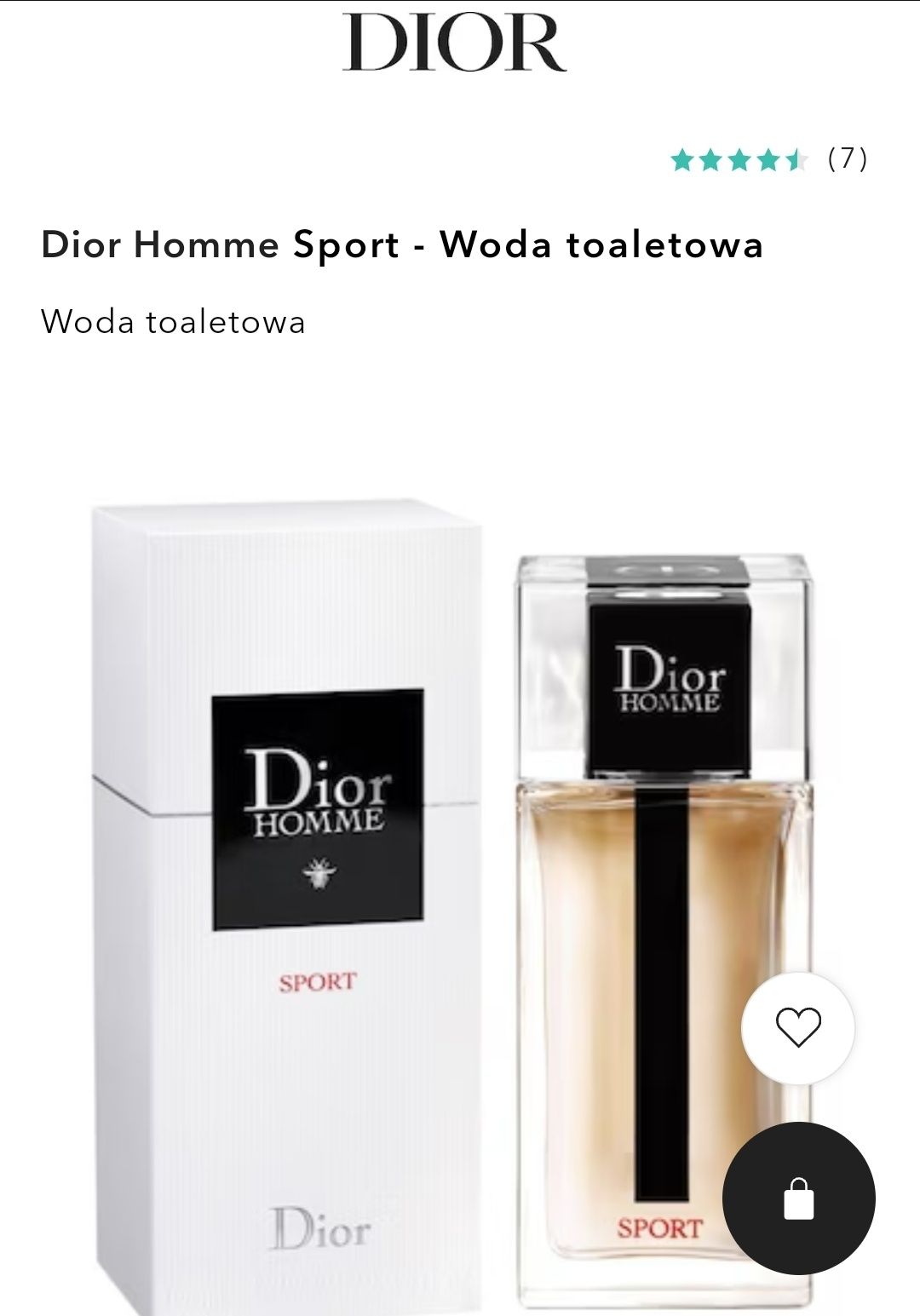 Sprzedam wodę toaletowa Dior Homme Sport