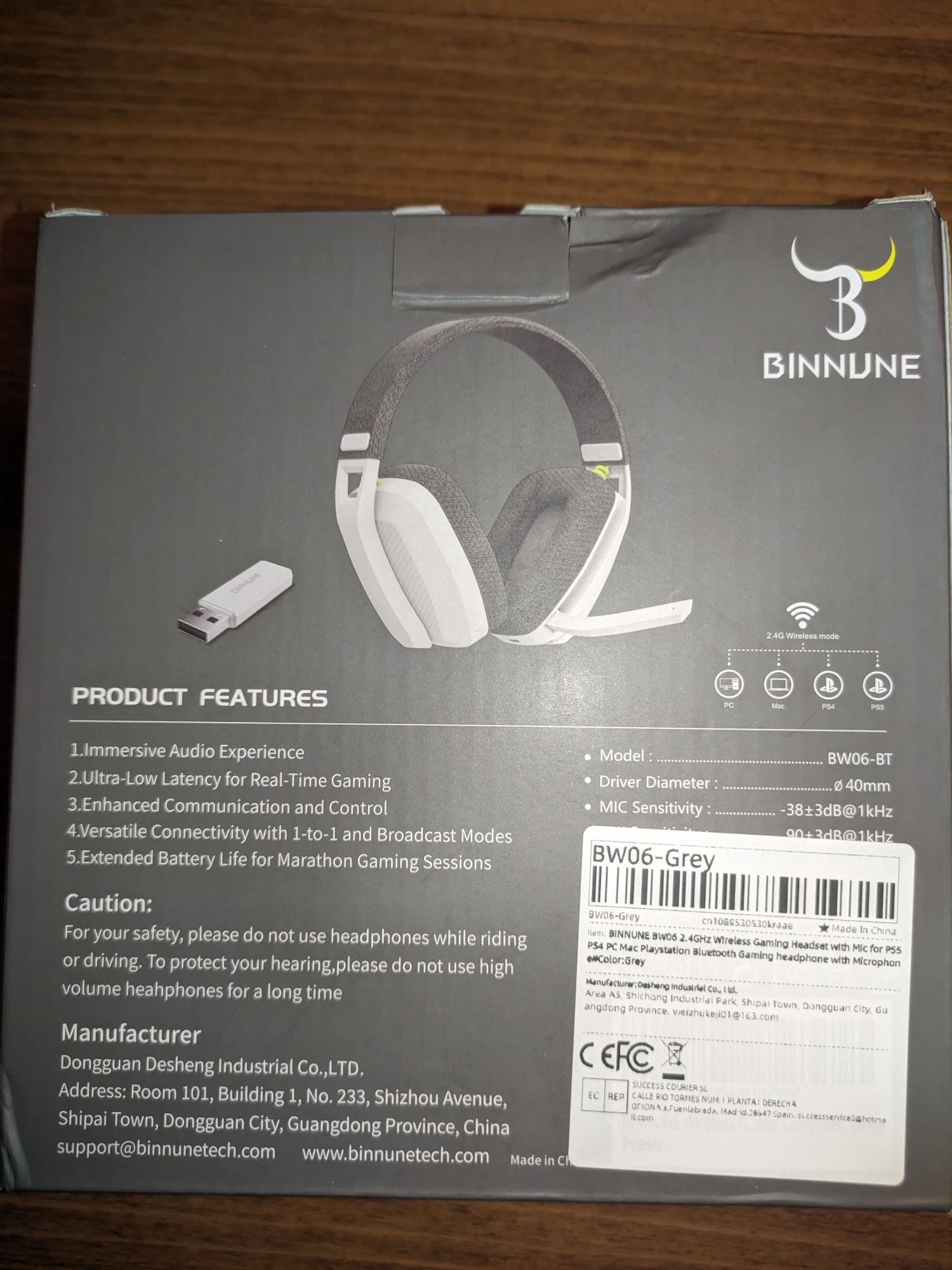 Оригінальні ігрові навушники BINNUNE BW06-BT.