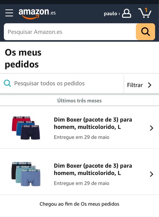 Boxeres da marca dim nunca usados