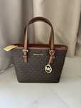 Michael Kors torebka do ręki na ramię ciemnobrązowa z Logo 19/28cm