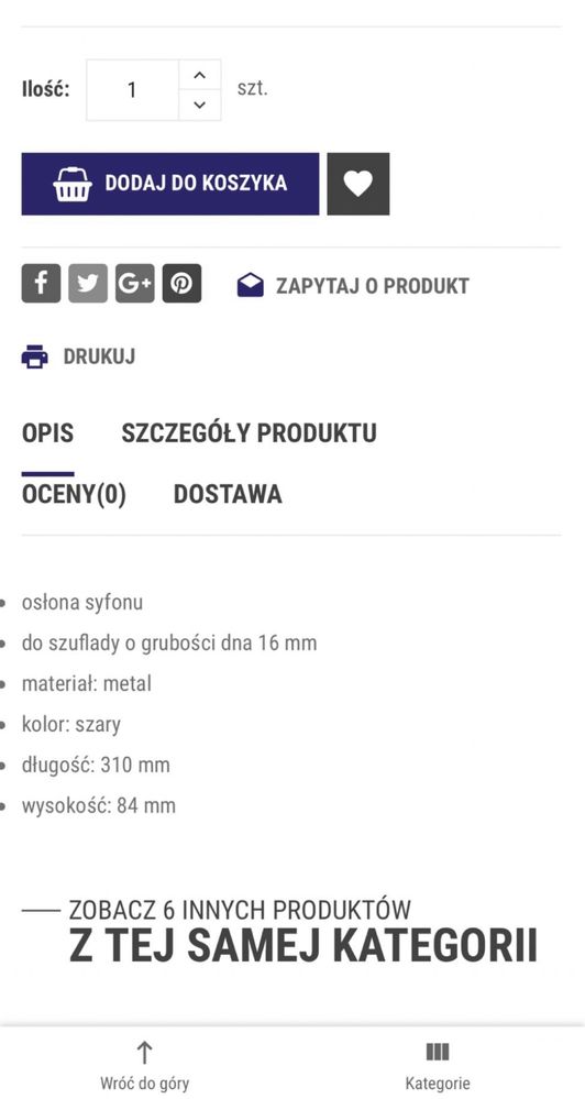 Osłony syfonu do szuflady 2 sztuki