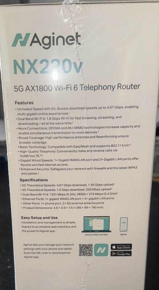Ruter  GSM 5G TP-Link NX220v, MESH- nowy zafoliowany !!!