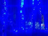 Luzes para árvore de natal azuis