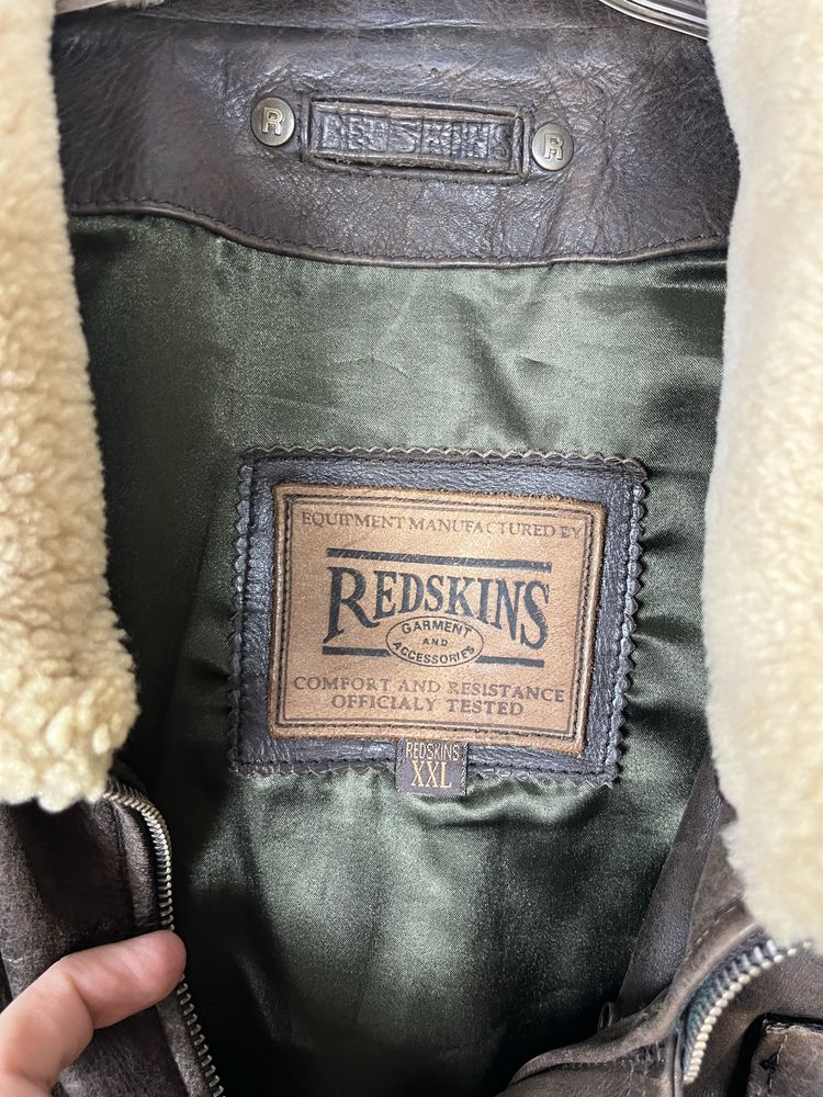 Vintage skórzana kurtka bomberka aviator Redskins