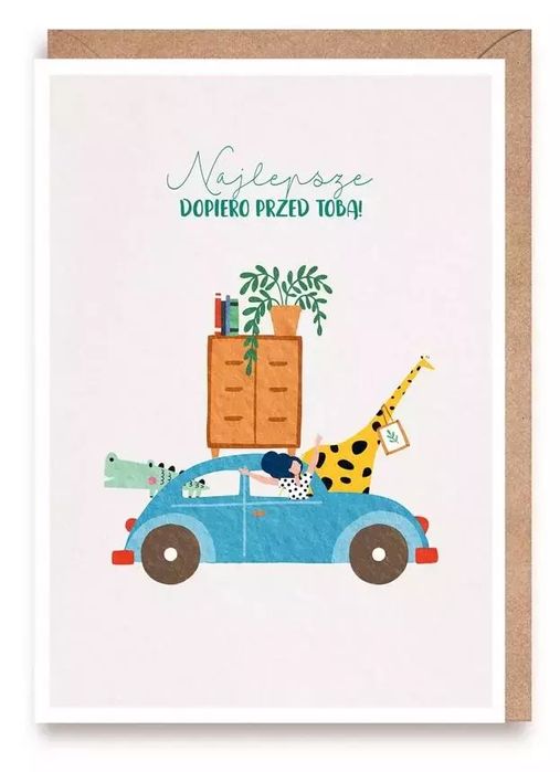 Kartka Najlepsze dopiero przed Tobą, eko koperta. Cardie. Nowy Produkt