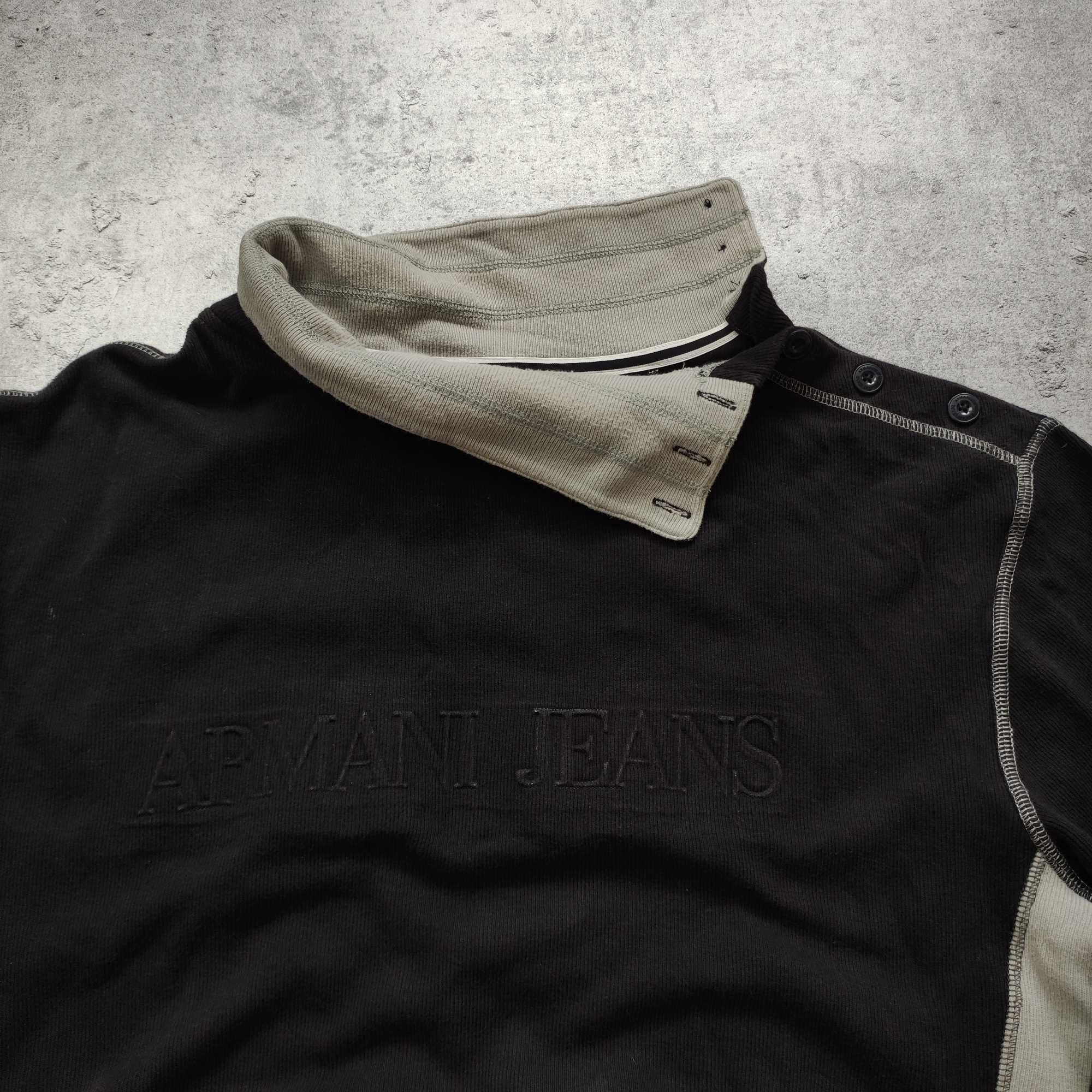 MĘSKI Designer PREMIUM Sweter Bluza Duże Logo Emporio Armani Komin AJ