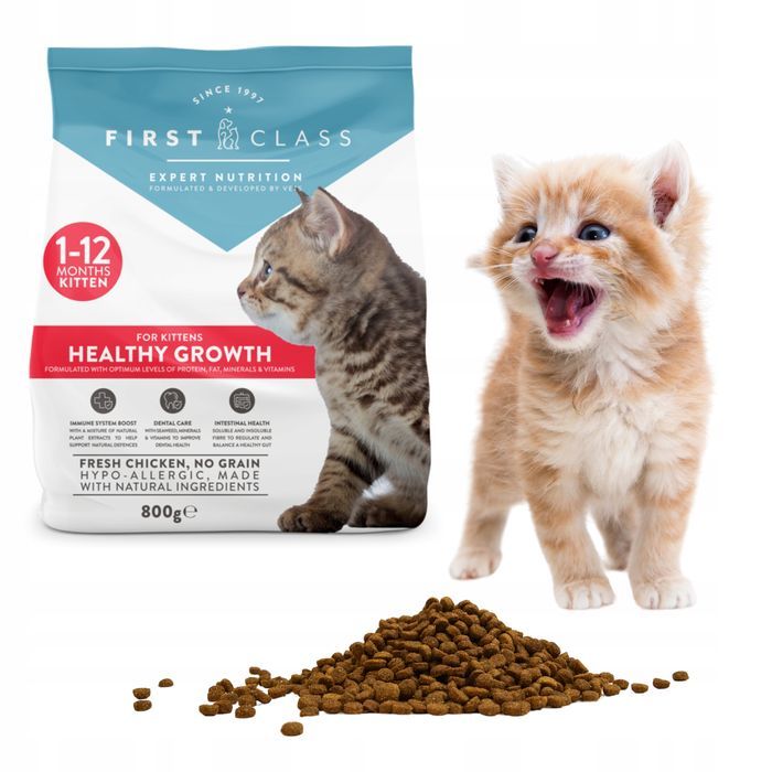 First Class Kitten Bezzbożowa Karma Sucha Kurczak 800G