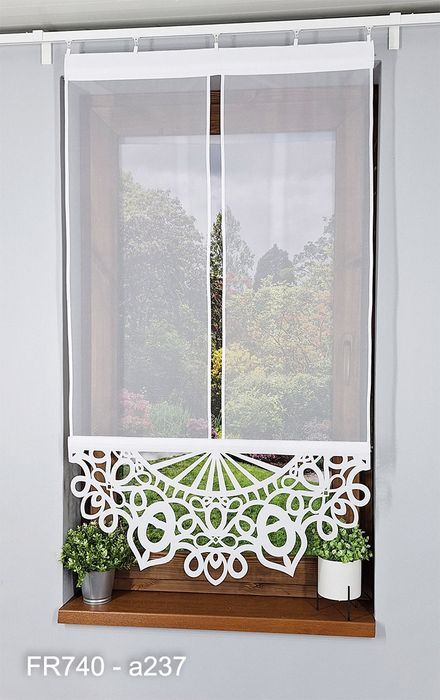 Firanka Panelowa Z Ażurem Do Kuchni Lub Pokoju Fr740 80 / 138 Cm