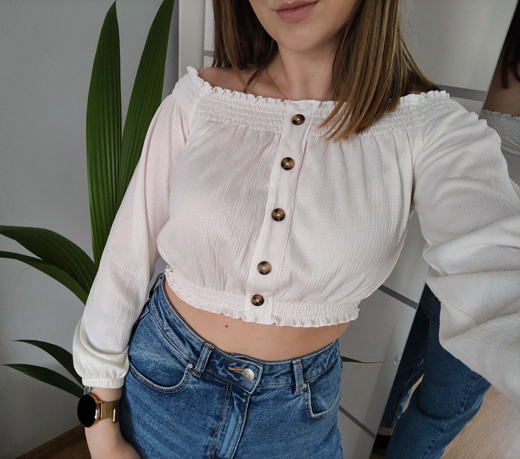 Biały crop top stan bardzo dobry