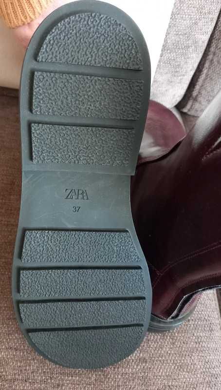 Botki Zara, burgundowe, rozm. 37, Zara