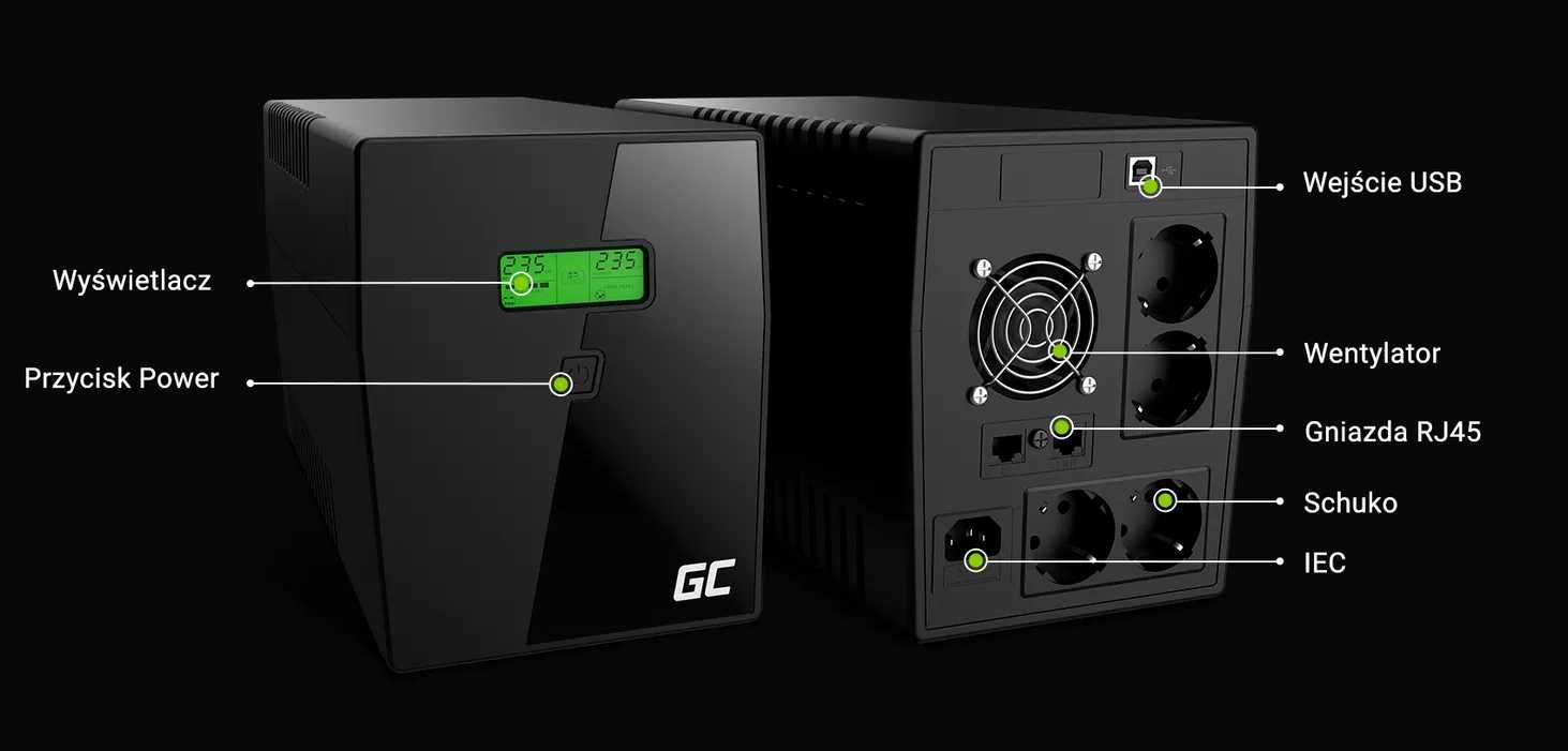 Zasilacz UPS Green Cell UPS Power Proof 600VA 360W