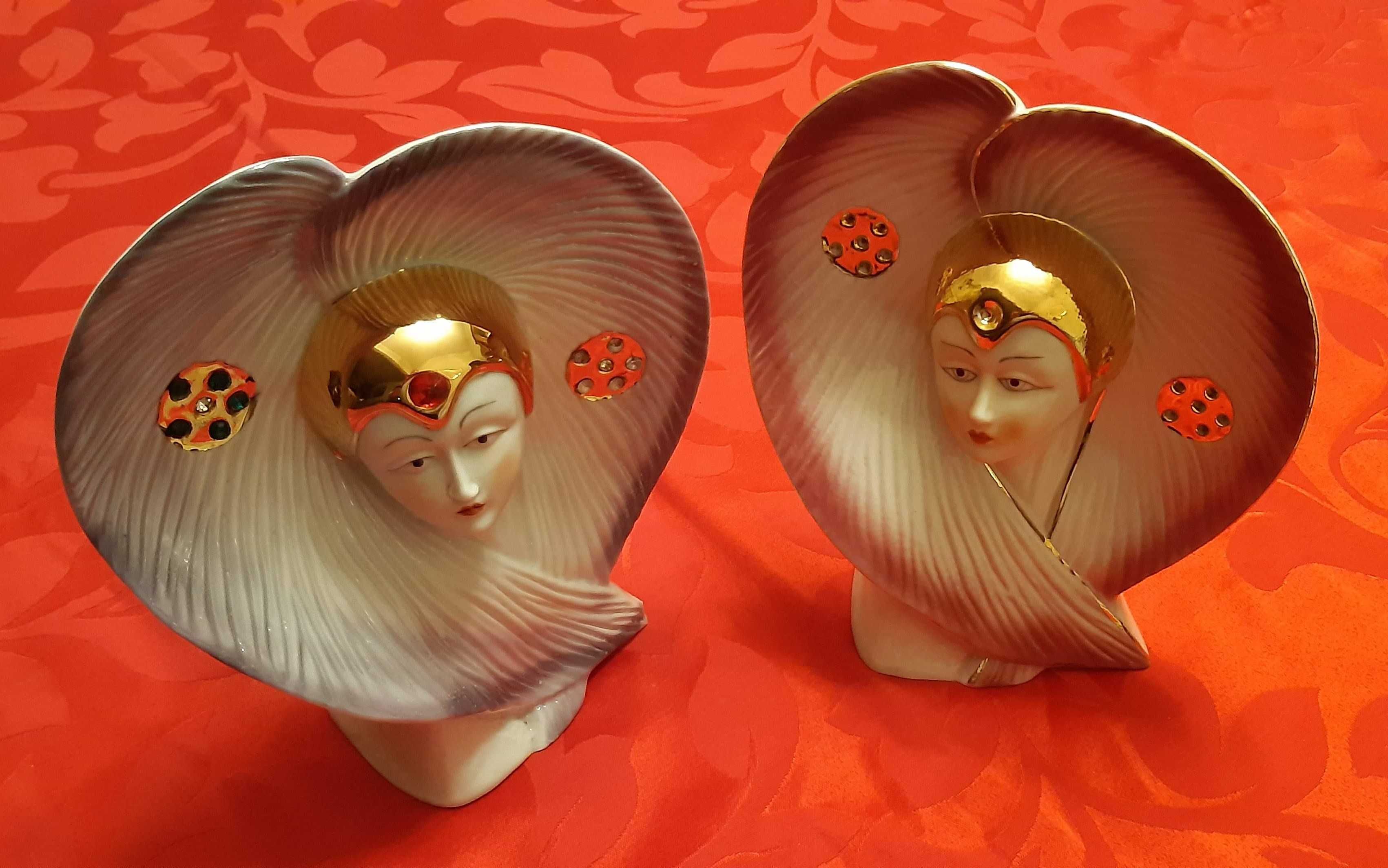 Estatuetas de divas em porcelana.