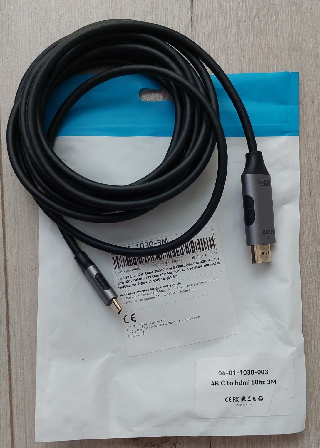 Kabel USB-C do HDMI 4K  3 metry