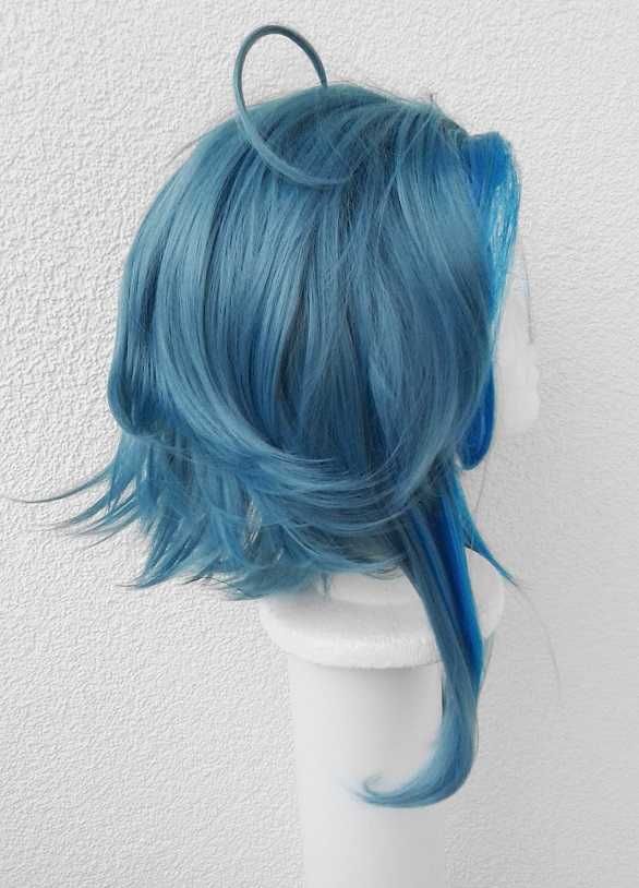 Xiao Genshin Impact cosplay wig niebieska turkusowa peruka