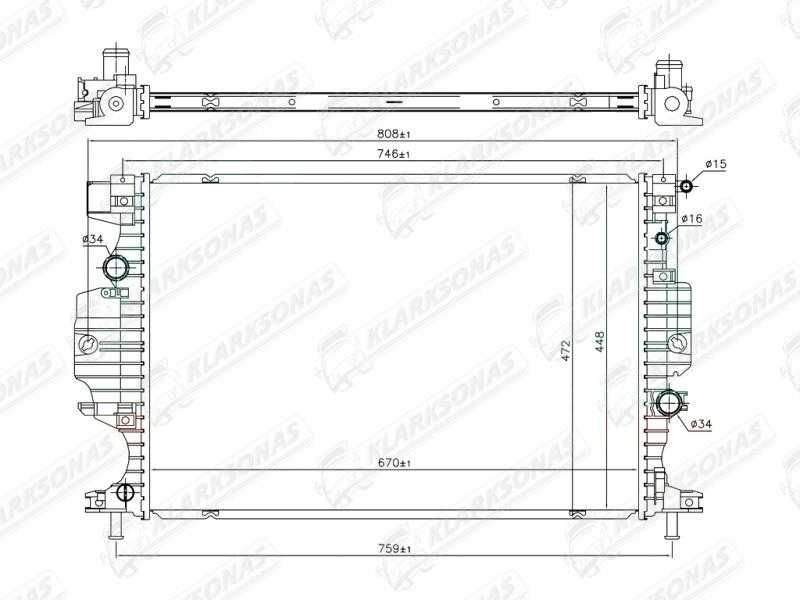 радіатор охолодження FORD FUSION USA TYPE, 2013 -2022 DG938005EA