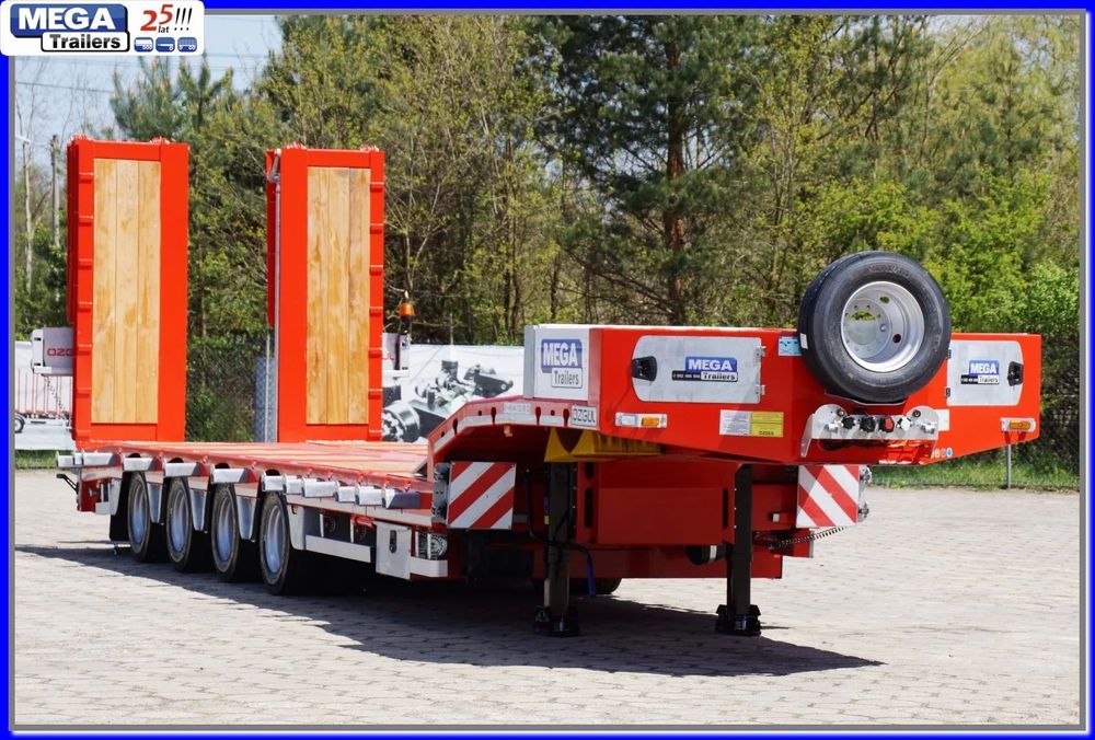 Niskopodwoziowa MEGA Trailers, 4-osie, dł.  9.1+5,0 m / DMC 70 TON ! GOTOWA !  Gotowa naczepa !! Ładowna 56T dł. 18.60 m, najzdy 4,0 m PTO