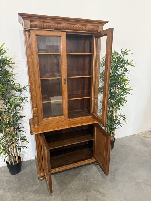 Piękna dębowa witryna biblioteka drewniana super stan dowóz wysyłka