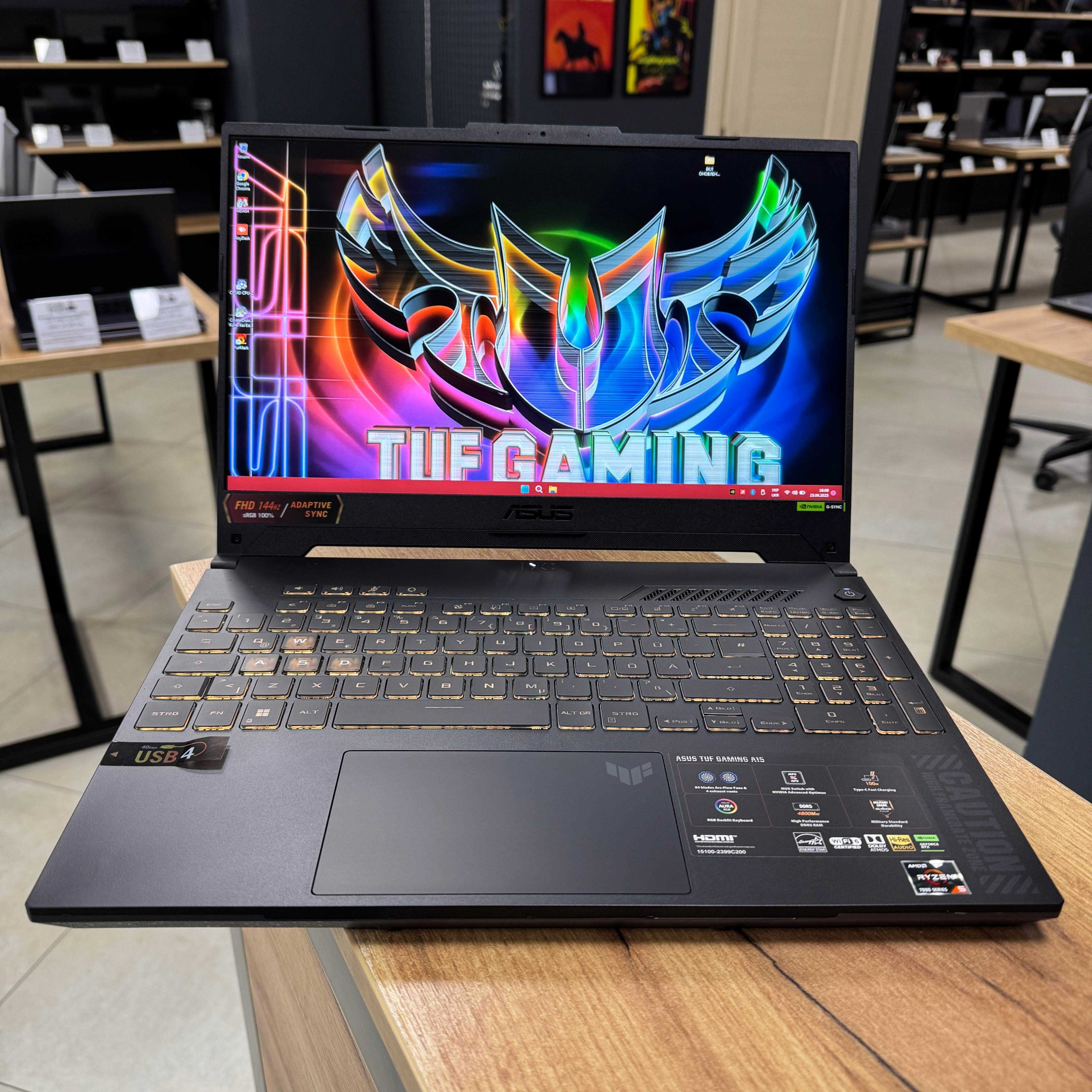 Ігровий Asus TUF A15 [144 Гц] - Ryzen 5 7535HS/RTX 4050 6 GB/16 DDR5
