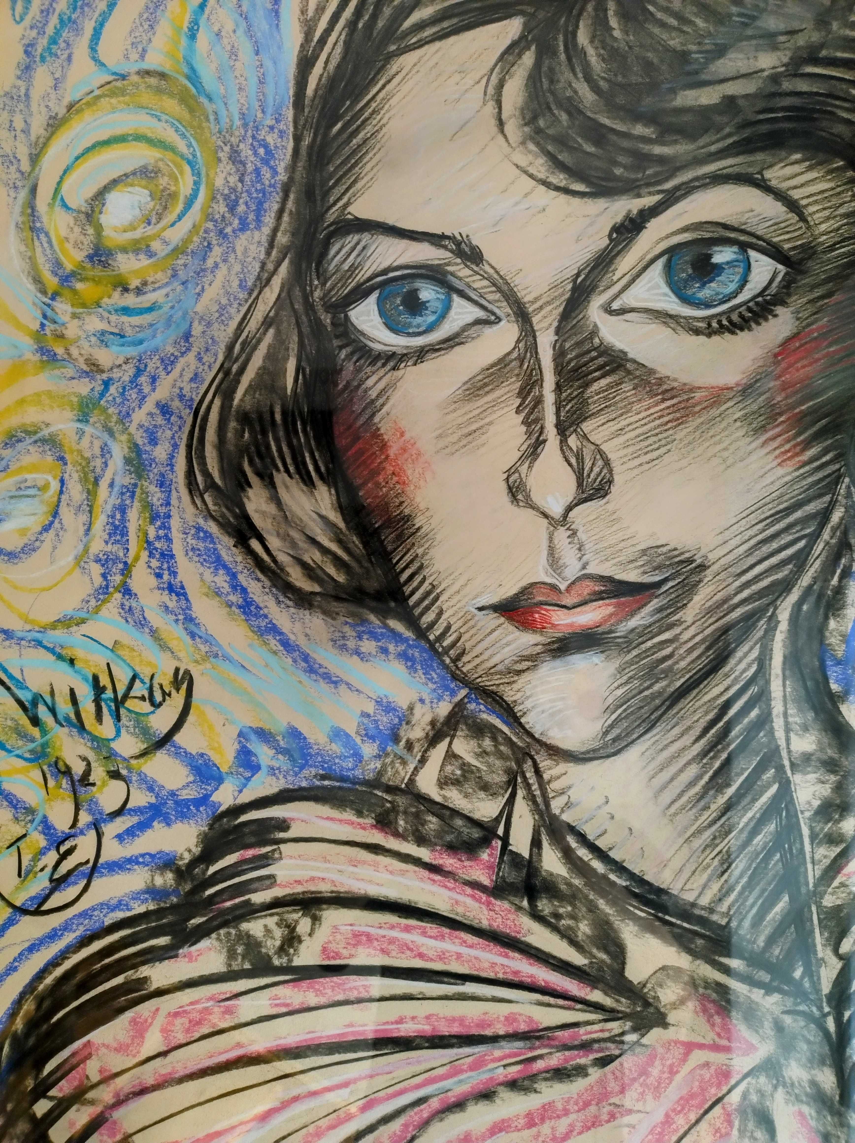 Witkacy - pastel w stylu Witkacego - portret Jadwigi Fabrycy.