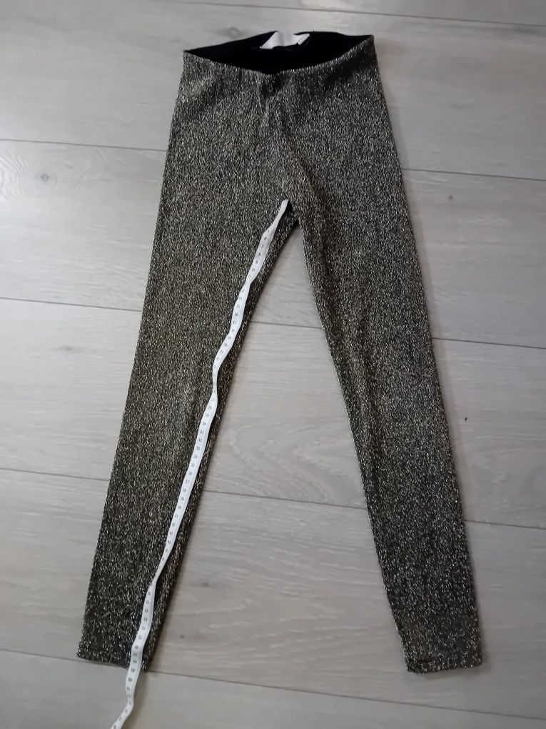 Legginsy złote brokatowymi 134 H&M