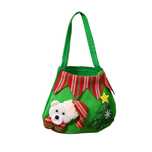 Torba worek na prezenty 18x16 cm ZIELONO - CZERWONY Z MISIEM