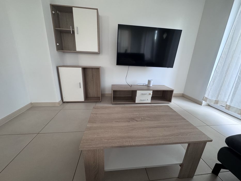 Zestaw mebli do salonu, 150 zl dab+biale fronty - 4 elem.+obraz gratis