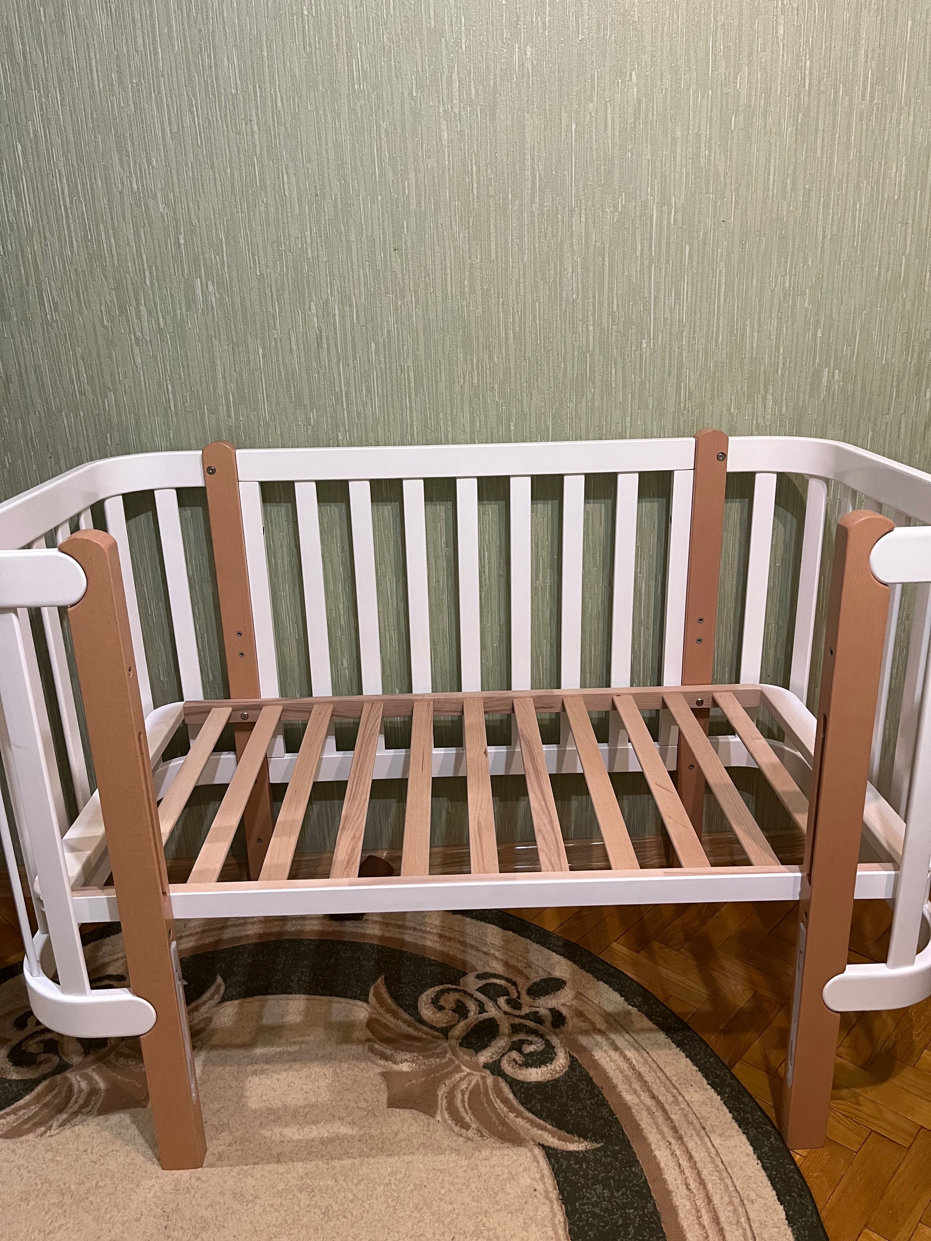 Дитяче ліжечко  і комод Veres Monaco, колір: біло-буковий