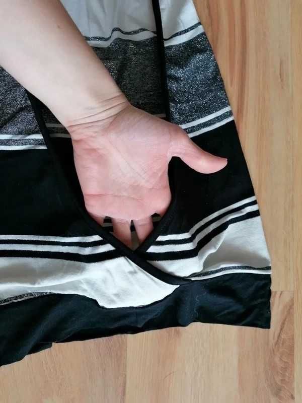 Bluzka w paski, golfik, gołe sexy plecy rozm. S/M