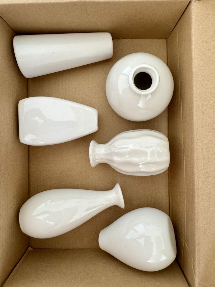 Conjunto de 6 mini vasos em cerâmica