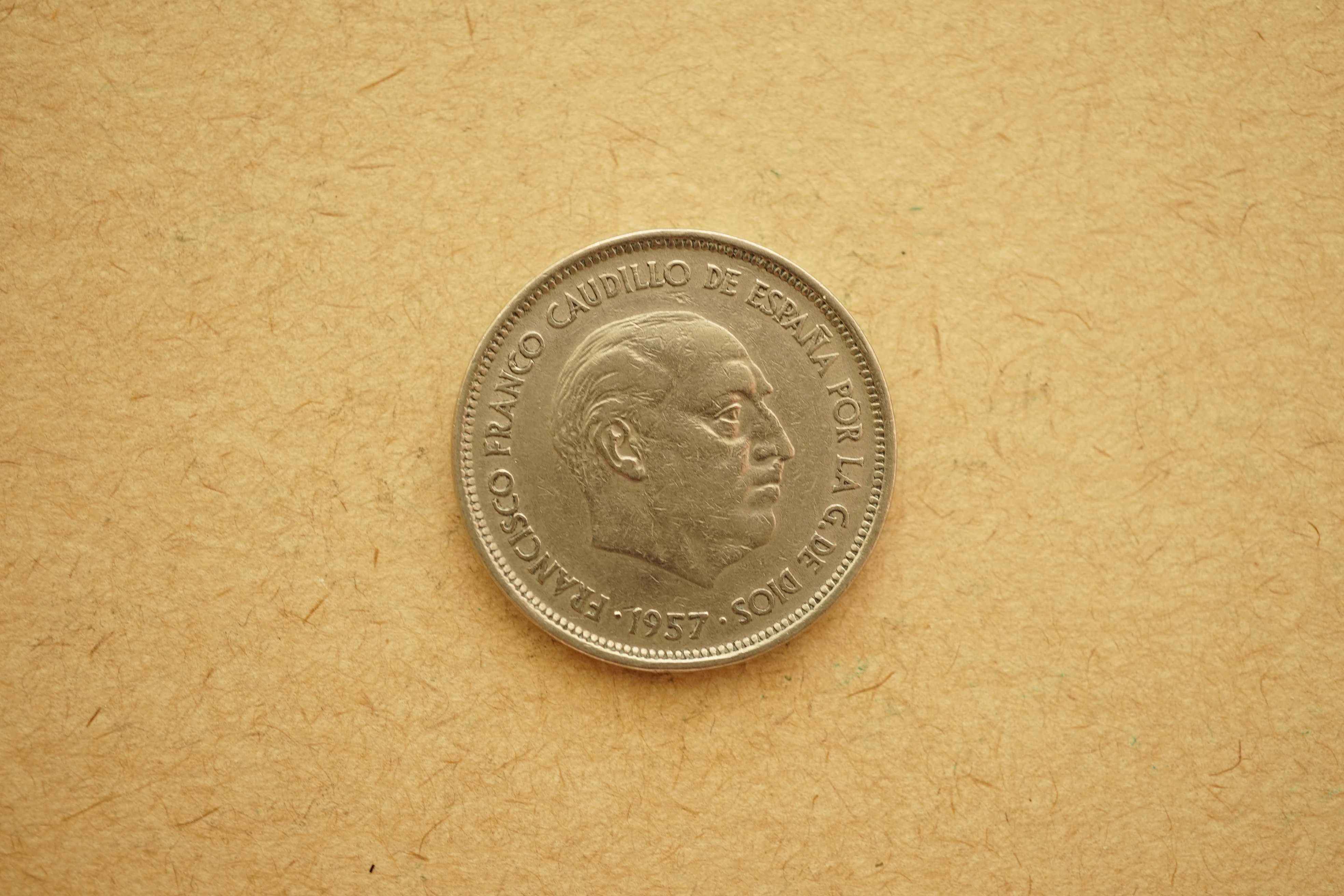 Moeda da Espanha de 25 pesetas - Francisco Franco - 1957