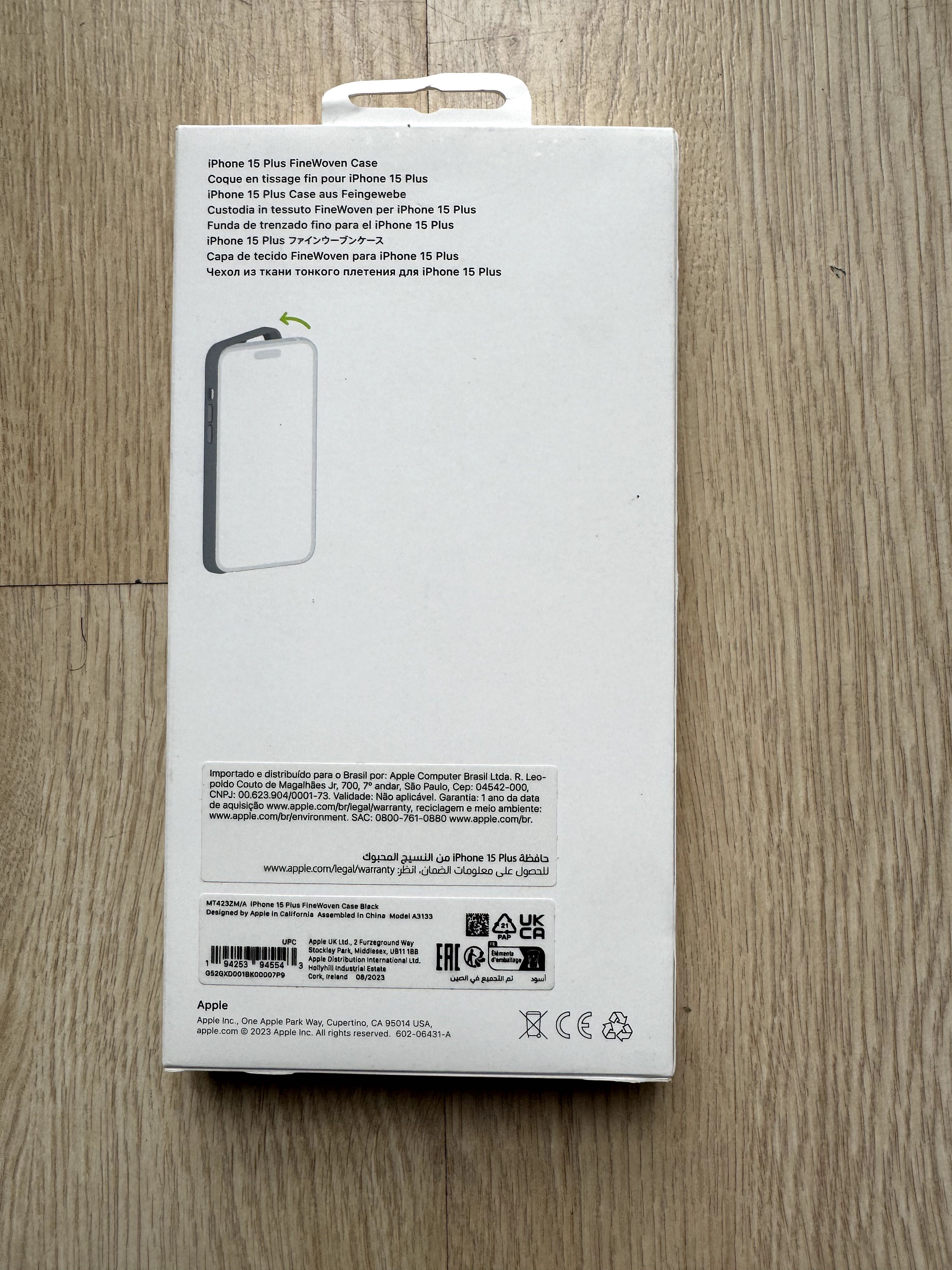 Чохол оригінальний Apple iPhone 15 Plus FineWoven Case Black MT423