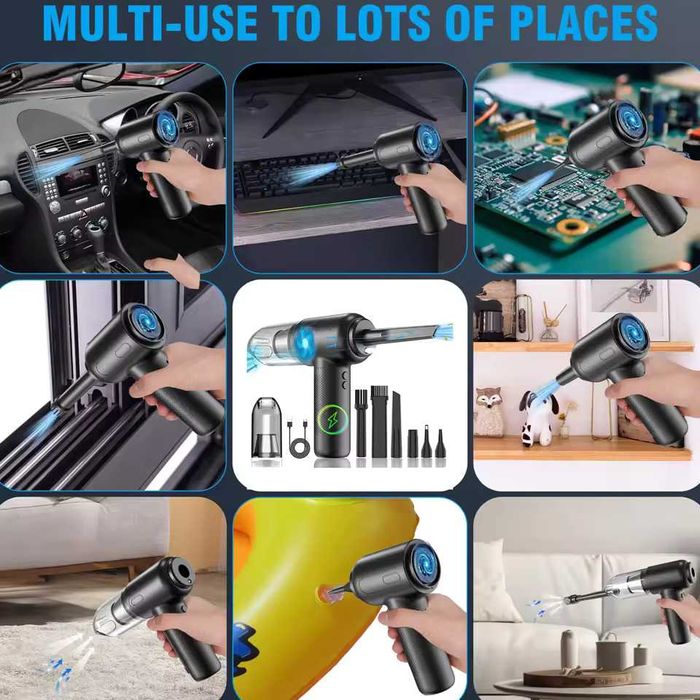 Копмактний бездротовий 2-в-1 повітряний продувач і пилосос