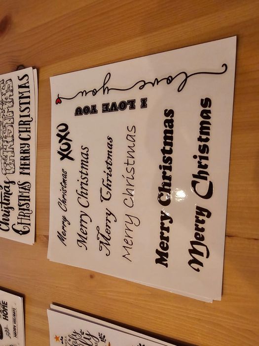 naklejki Złote choinki Bałwanki świąteczne wesołych świat na prezenty