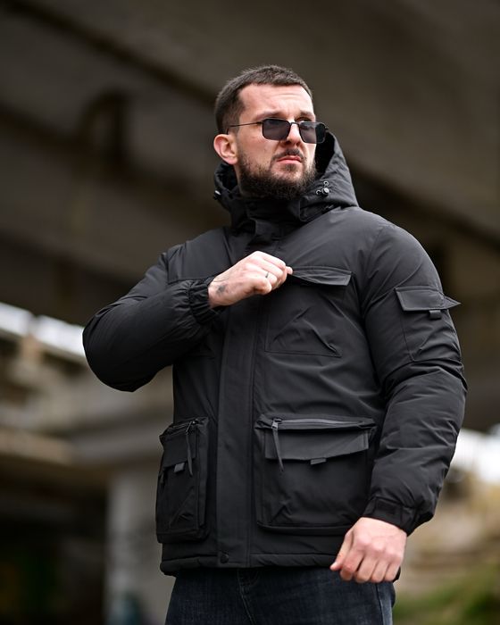 Чоловіча зимова куртка чорна, зимняя куртка мужская черная