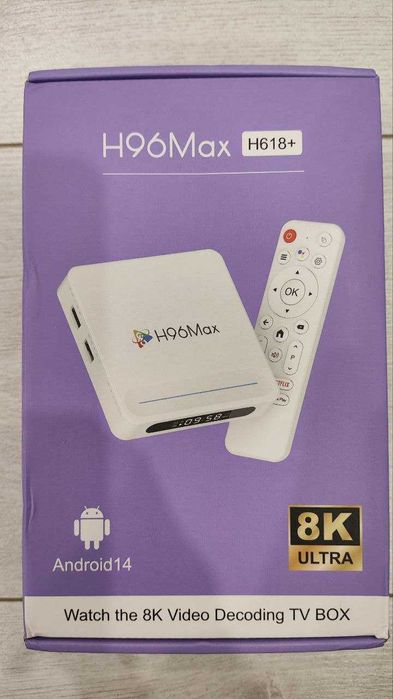 Білий H96 Max H618 Plus 4/32Gb [Android 14, з голосовим управлінням]