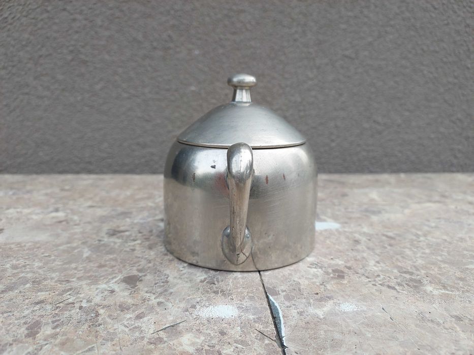 Cukiernica stalowa art deco sygnowana F & W 39 Fleitmann Witte