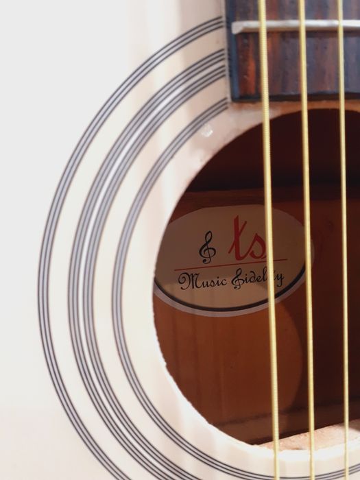 Gitara elektroakustyczna biała ŁS