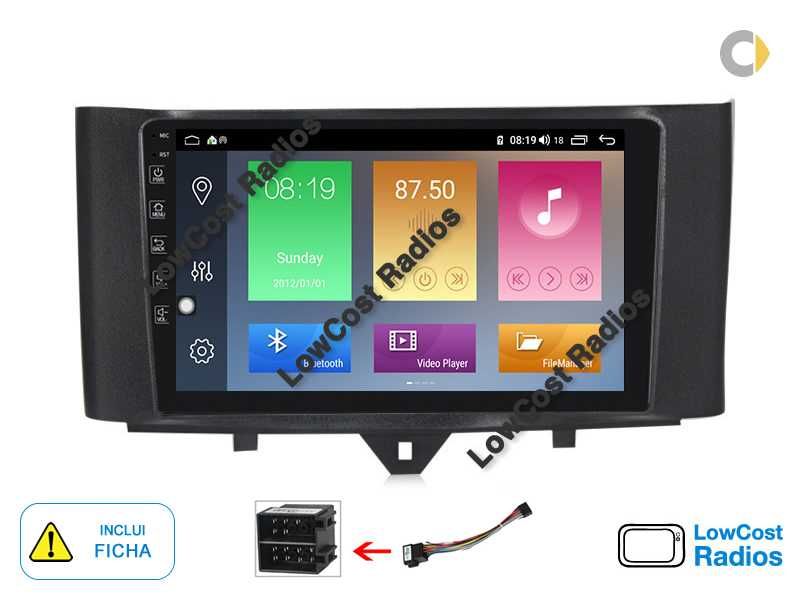 Auto Rádio 9' SMART 2010 a 2015 | GPS ANDROID Bluetooth USB APPS WIFI