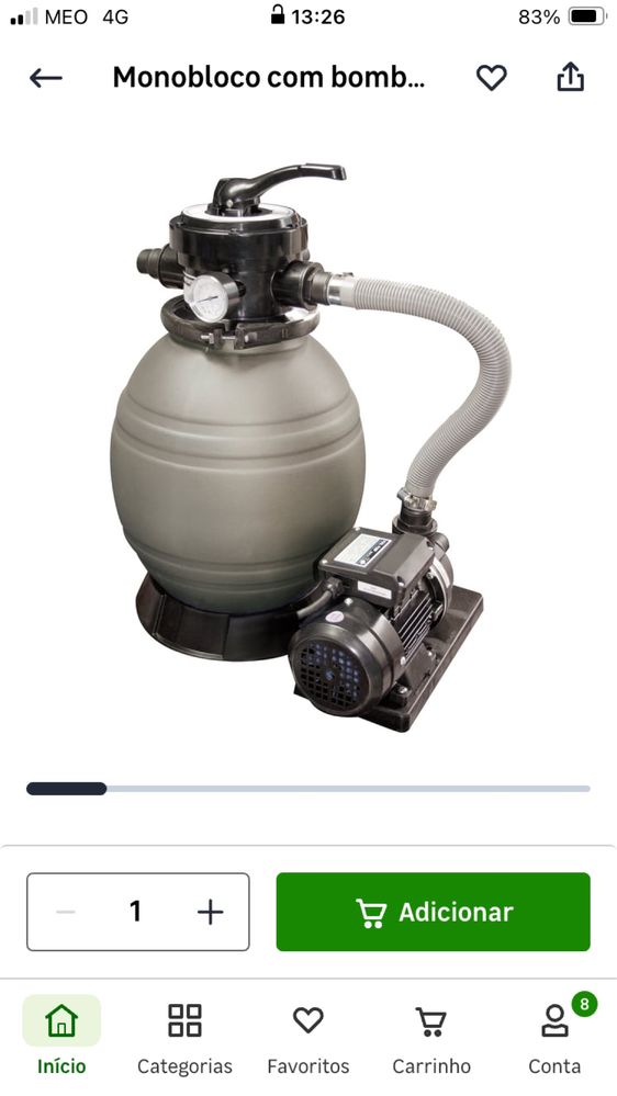 Monobloco com bomba QP 300 em pré-filtro