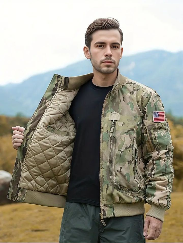 Винтажный бомбер МА-1, 2XL 52-54, утеплённый, непромокаемый, удобный.