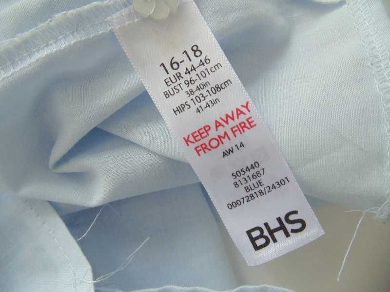 BHS nowa błękitna koszula nocna damska bez rękawów 44-46