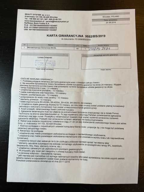 Urządzenie do mikrodermbrazji diamentowej