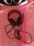 Fones gaming vermelho/preto