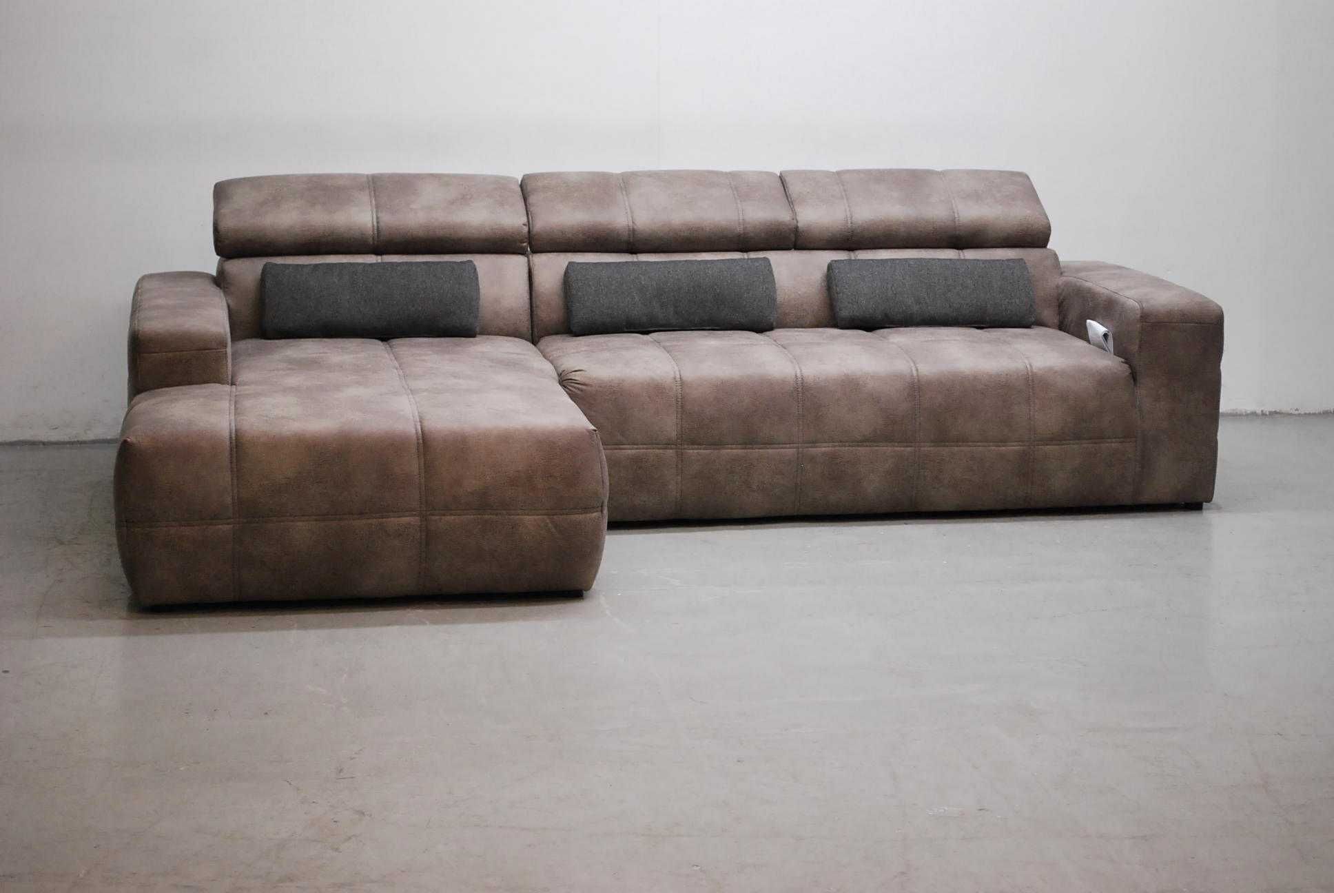 SFN DESIGN narożnik regulowane zagłówki rogówka sofa kanapa SZARA tkan