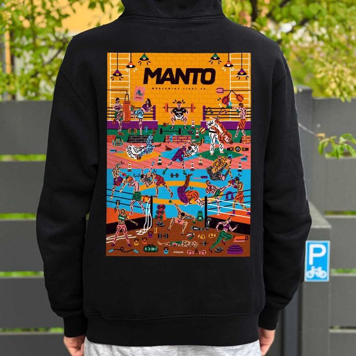 Худи черное MANTO » Strike » Манто Кофта » BIG Logo Принт » С-ХЛ