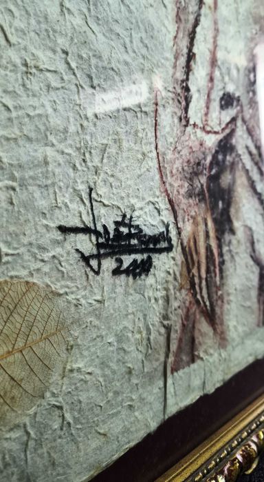 Pintura original a Pastel s/Papel reciclado de José Barbosa