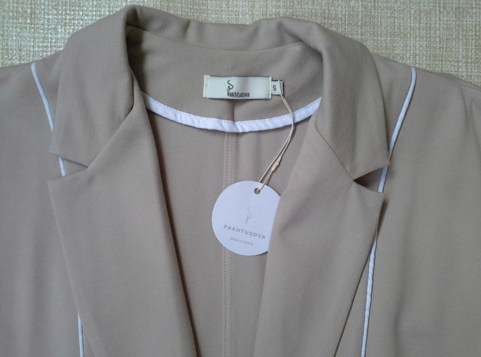 Пальто кардиган джерсі Пахтусова Pakhtusova Україна беж розмір S